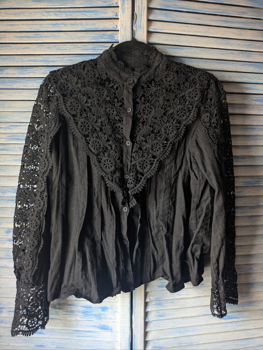 Victorian Style Cotton And Lace Blouse